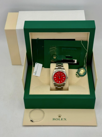 Oyster Perpetual Assembled (100) 41mm 124300 Red Coral Dial
