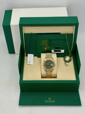 Datejust samengesteld (100) 36mm 126233 tweekleurige Jubilee-wijzerplaat in olijfgroen