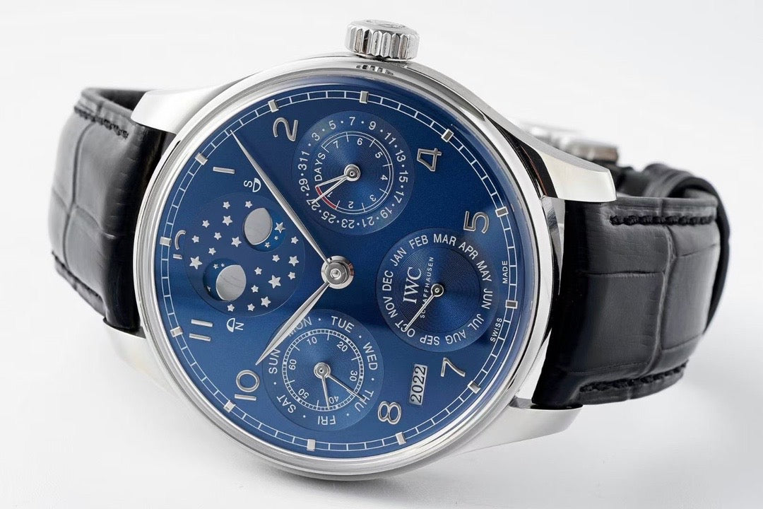 IW503302 IWC Samlet (100) 44mm Portuguese Evighedskalender blå urskive