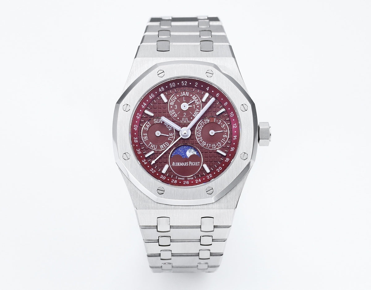 AP samlet Royal Oak evighedskalender 41mm 26574ST rød urskive