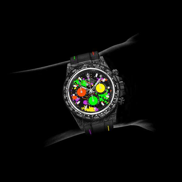 Dw Daytona 41 mm Oyster, sort, sammensat Motley