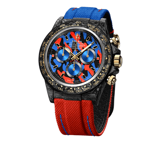 Dw Daytona 41 mm Oyster, noir, assemblé, rouge militaire