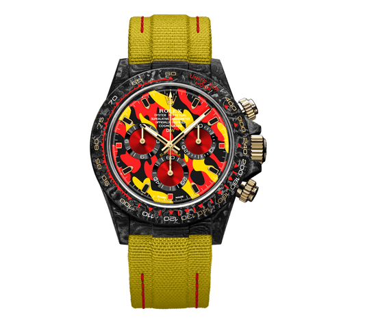 DW Daytona 40 mm Oyster, monterad i militärgult