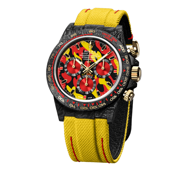 Dw Daytona 40 mm Oyster, gemonteerd, militairgeel