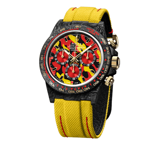DW Daytona 40 mm Oyster, monterad i militärgult