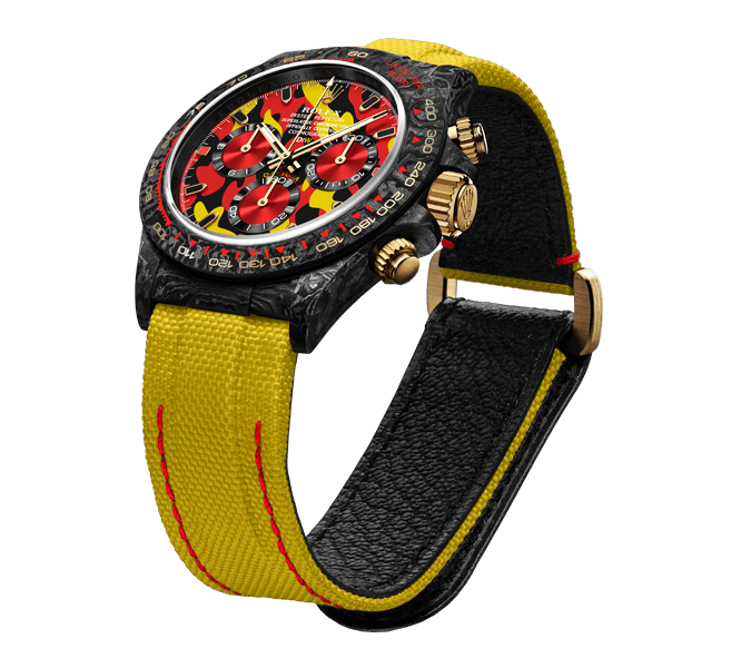 Dw Daytona 40 mm Oyster, gemonteerd, militairgeel