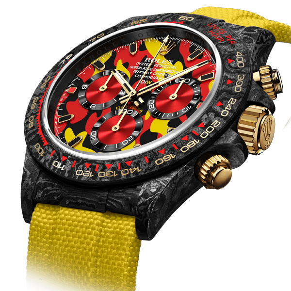 Dw Daytona 40 mm Oyster, gemonteerd, militairgeel