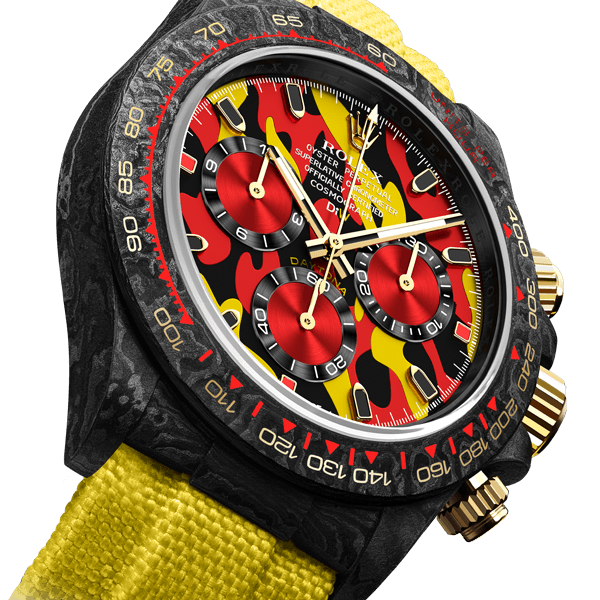 Dw Daytona 40 mm Oyster, gemonteerd, militairgeel