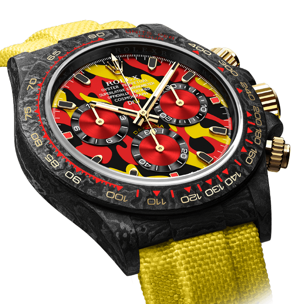 Dw Daytona 40 mm Oyster, gemonteerd, militairgeel