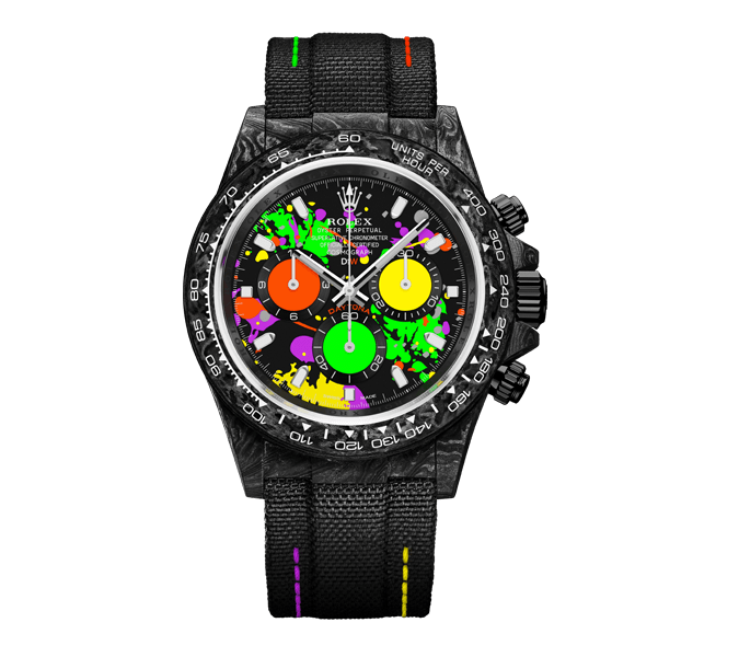 Dw Daytona 41 mm Oyster, sort, sammensat Motley
