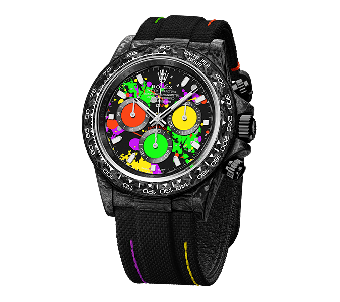 Dw Daytona 41 mm Oyster, sort, sammensat Motley