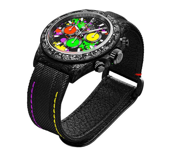 Dw Daytona 41 mm Oyster, sort, sammensat Motley