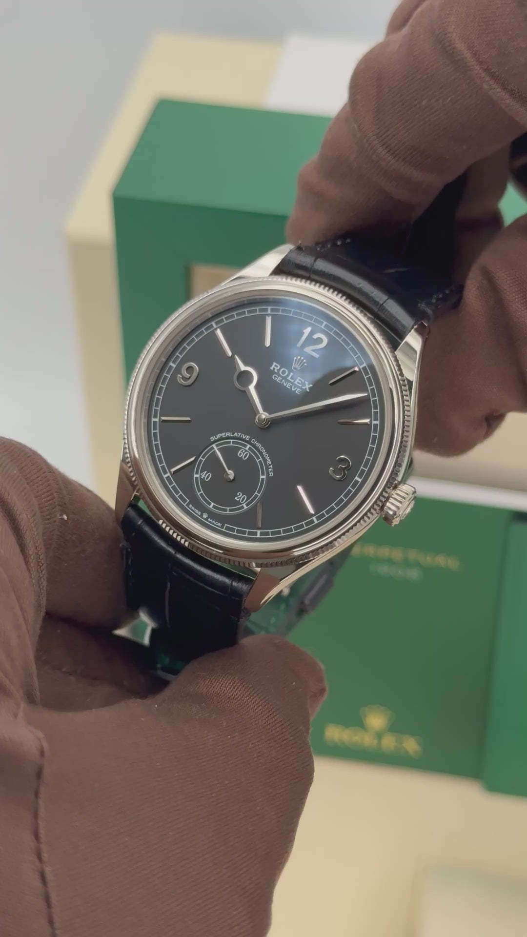 NEW 2025 Rolex 1908 39mm 52509 18kt White Gold Black Dial – Gordon