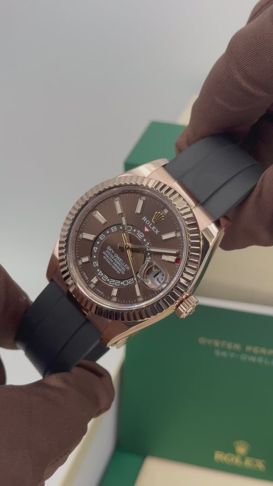Sky-Dweller Assembled 42mm 326235 Rose Gold Oysterflex Chocolate Dial