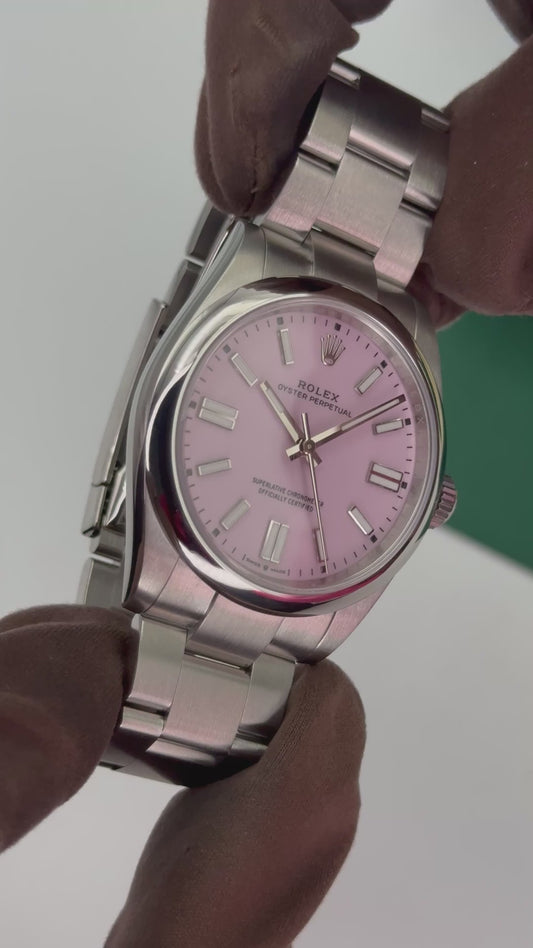 NEW 2025 Oyster Perpetual Assembled (100) 41mm 134300 Candy Pink Dial