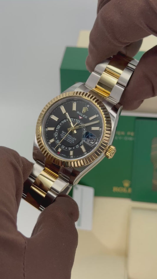 Sky-Dweller Assembled 42mm 326933 Two-Tone Oyster Black Dial