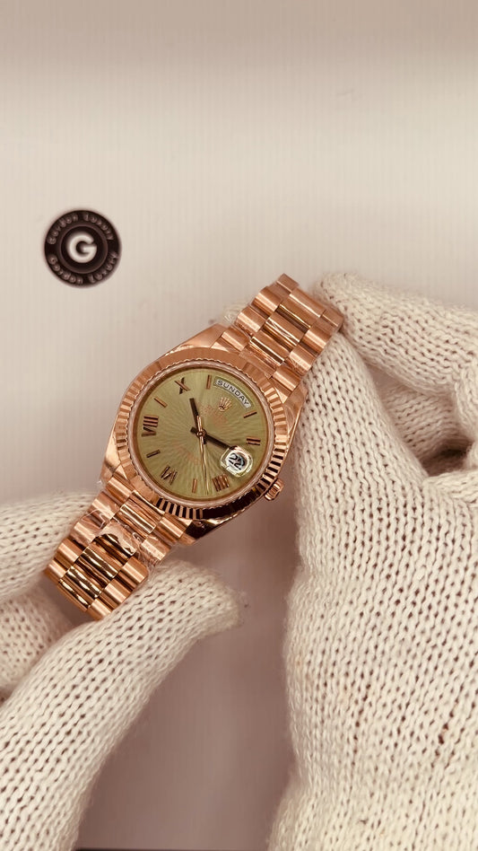 Day-Date Assembled 40mm 228235 Presidential Rose Gold Olive Dial