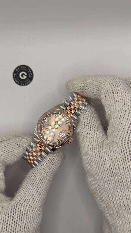 Datejust assemblée (100) 36 mm 126231 bicolore, bracelet Jubilee, cadran serti de diamants rose
