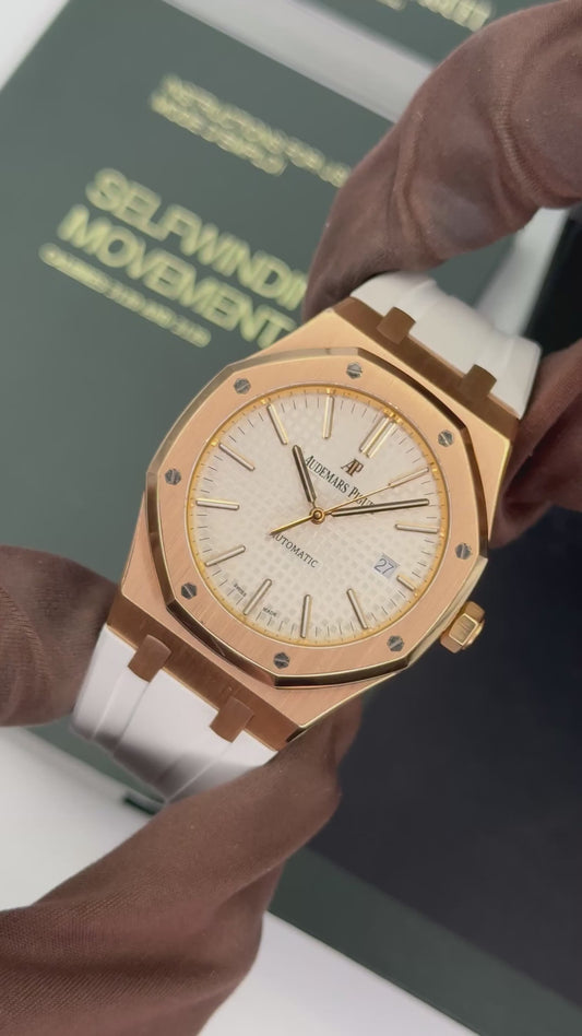 AP Assembled 90% Royal Oak 41mm 15400OR Rose Gold White Dial