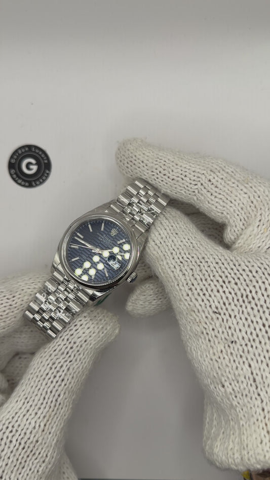 Datejust Assemblé (100) 36mm 126200 Jubilee Cadran Motif Bleu