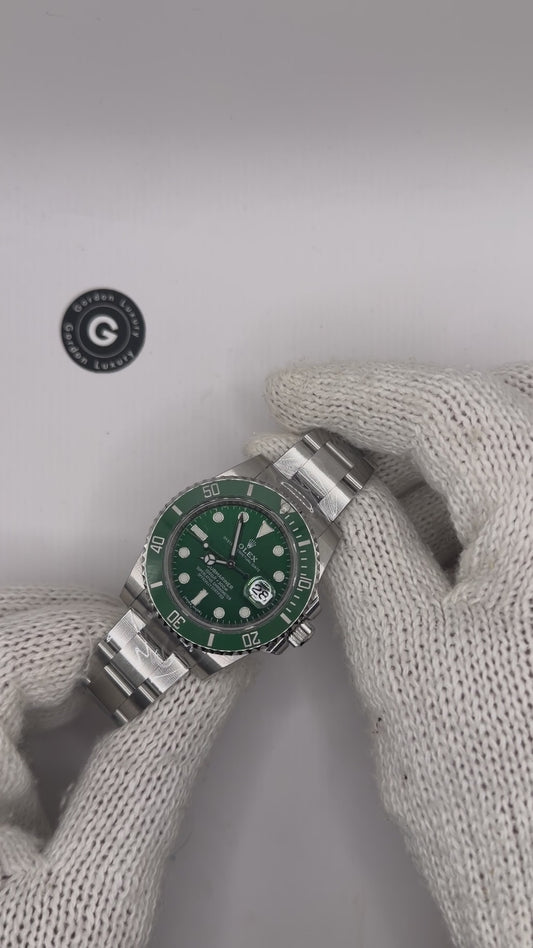 Submariner Samlet (100) "Hulk" 40mm 116610LV Grøn Skive