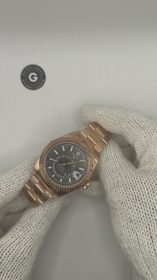 Sky-Dweller Samlet 42mm 326935 Rosagulds Oyster Rhodium Skive