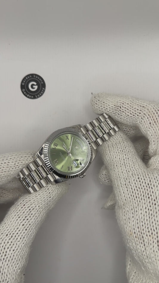 Day-Date Assembled 40mm 228239 White Gold Plated Olive Dial
