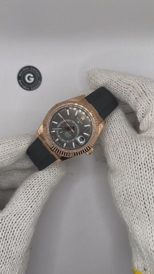 Sky-Dweller assemblé 42mm 326235 or rose Oysterflex cadran rhodium