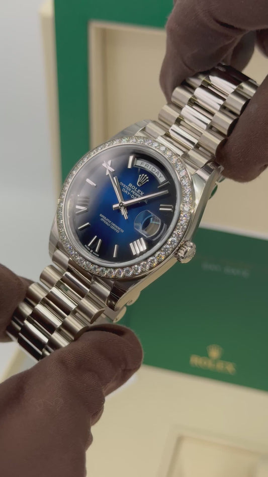 Day-Date Assembled NEW 2025 40mm 228349RBR Presidential Blue Ombre Dial