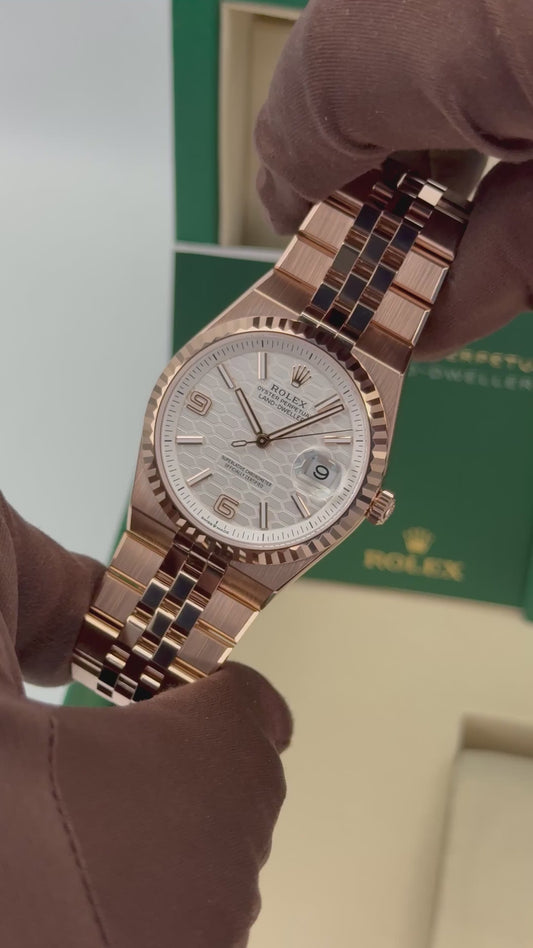 Land-Dweller 90% 36mm 127235 Rose Gold Flat Jubilee White Dial
