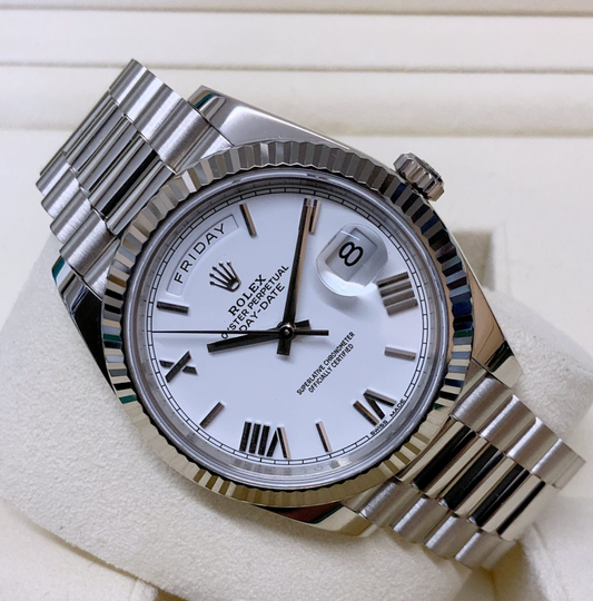 Assembled 80 Day-Date 40 ref. 228239 White Gold white roman dial